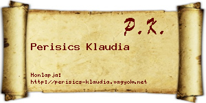 Perisics Klaudia névjegykártya